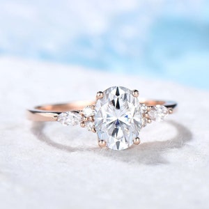 1.25 CT Oval Moissanite Engagement Ring 14K Yellow Gold Anniversary Ring Oval Wedding Ring Promise Ring Anniversary Gift