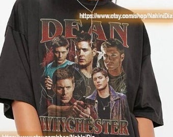 Dean Winchester Vintage Unisex Hemd, Vintage Dean Winchester T-Shirt Geschenk für Sie und Ihn, Dean Winchester 90er Jahre Retro-Design-Grafik-T-Shirt