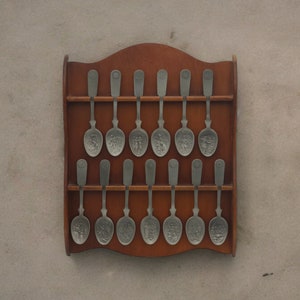 The American Colonies Fine Pewter Spoon Collection with Display