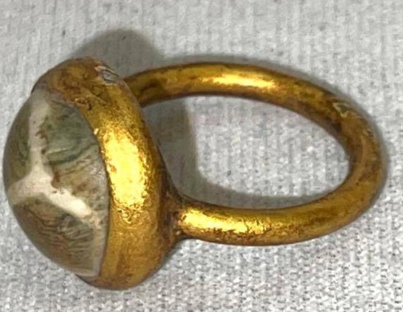 Ottoman Empire Gold Gilt Ring Size 5.5 - image 7