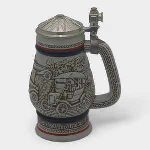 Handcrafted Classic Car Themed Beer Stein - Free Shipping