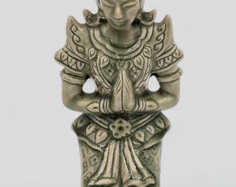 Southeast Asian Thai Celadon Green Glaze Deity Figurine