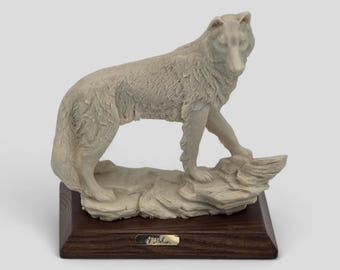 カピトリーノのローマ狼像 - ロムルスとレムスと雌狼の動物彫刻（15cm