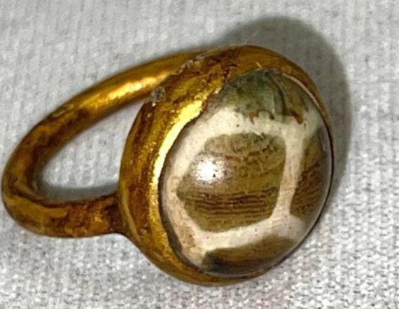 Ottoman Empire Gold Gilt Ring Size 5.5 - image 1