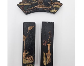 Bâtons de peinture à l'encre de calligraphie chinoise fabriqués à la main, lot de 3