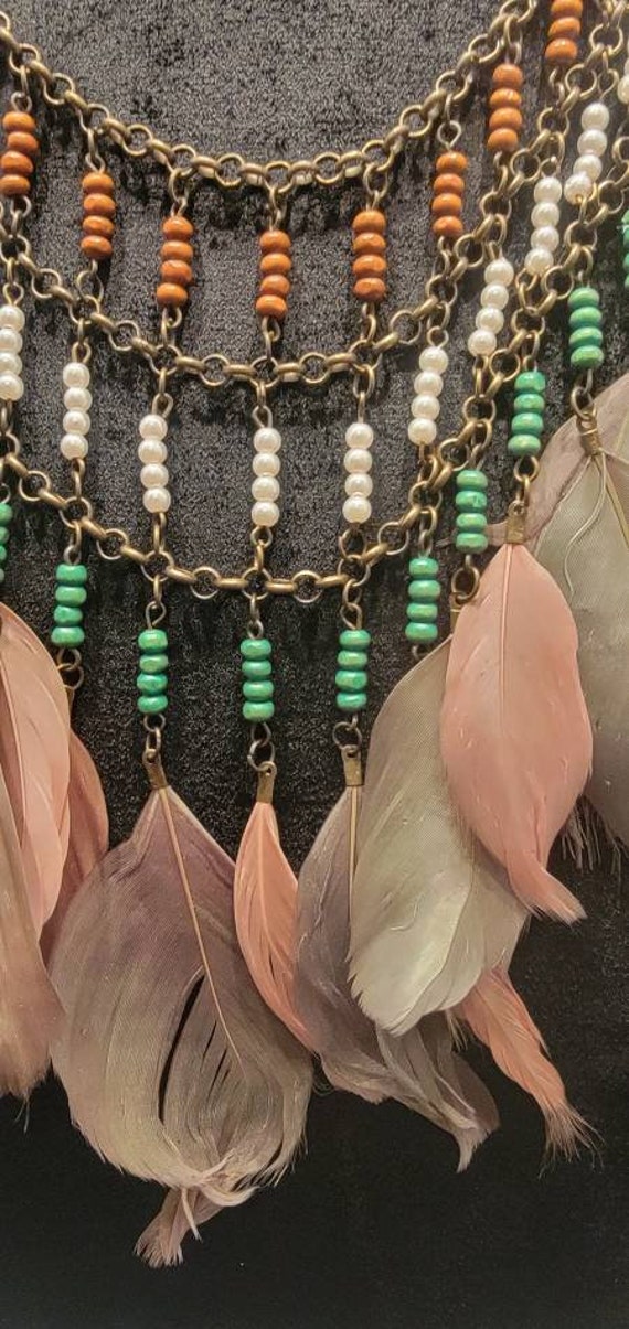 Boho Gypsy Hippie Style Feather Necklace - image 4