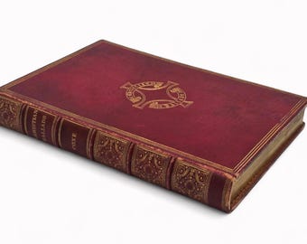 1865 "Christian Ballads" by Rev. Arthur Cleveland Coxe - Red Leather, Gilt Embossed