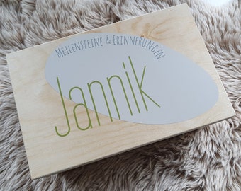 Erinnerungskiste / Erinnerungsbox mit Namen und Geburtsdaten / Baby / Kinder *personalisiert*