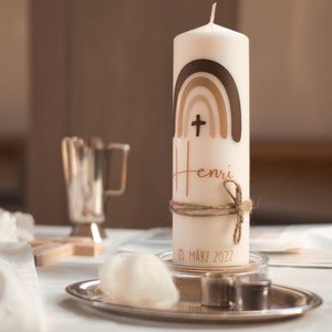 Baptism candle / rainbow / individual