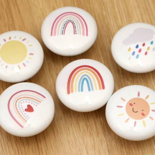 Rainbow Drawer Knobs Pulls Kids Knobs Dresser Etsy