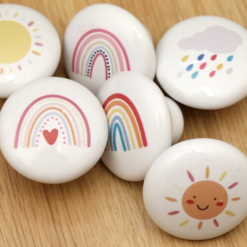 Rainbow Nursery Knobs Kids Room Cabinet Knobs Furniture - Etsy