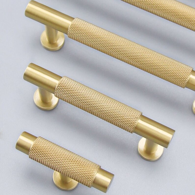 Knurled Drawer Pulls Brass Handles Pull Dresser Etsy