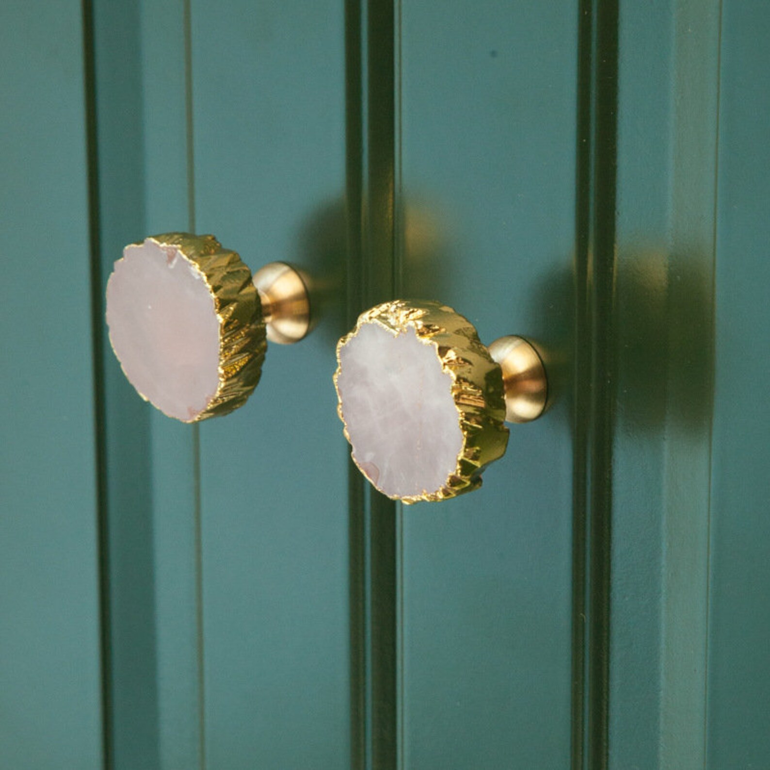 Crystal Knobs Boho Dresser Knobs Rose Quartz Diy Etsy