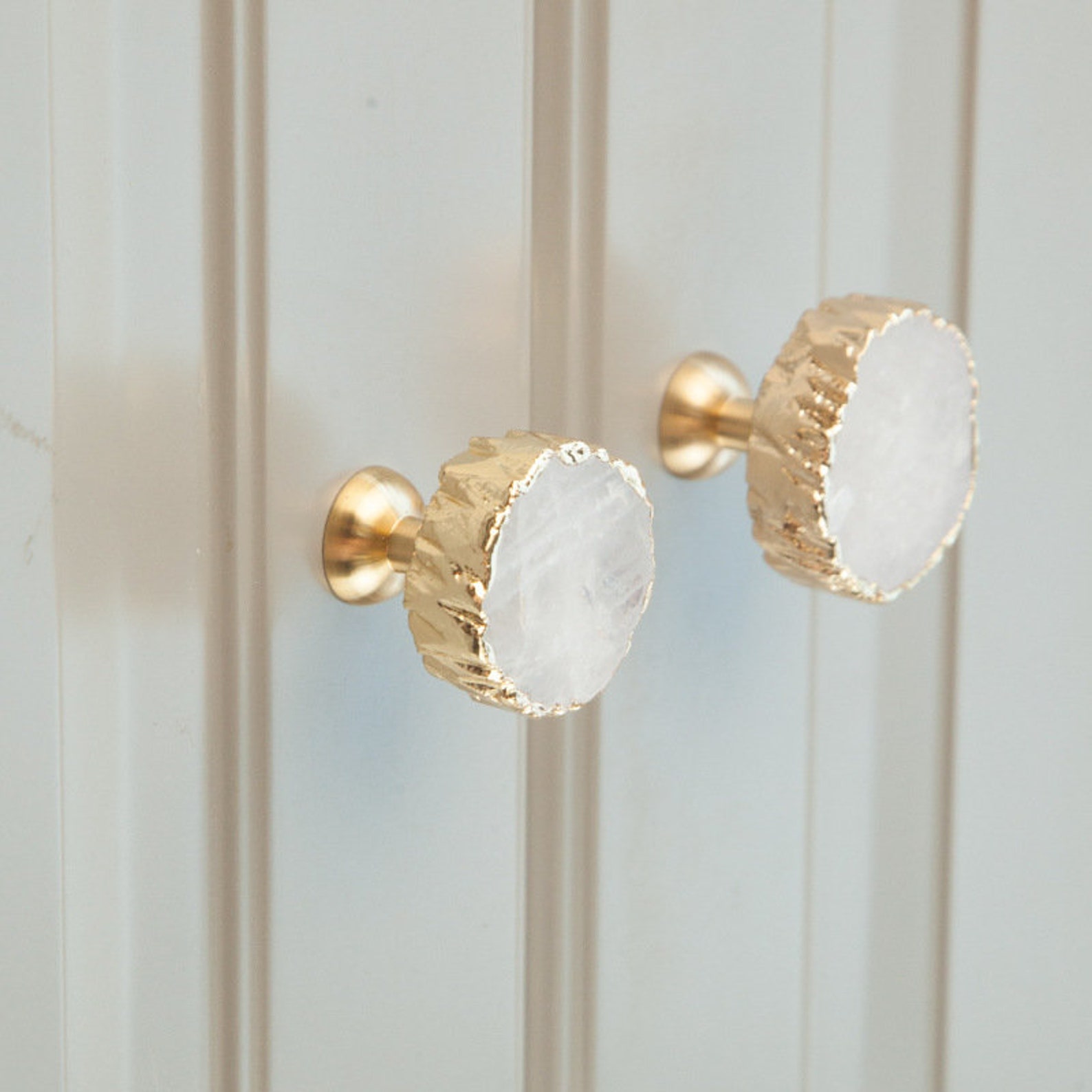 Crystal Knobs Boho Dresser Knobs Rose Quartz Diy Etsy