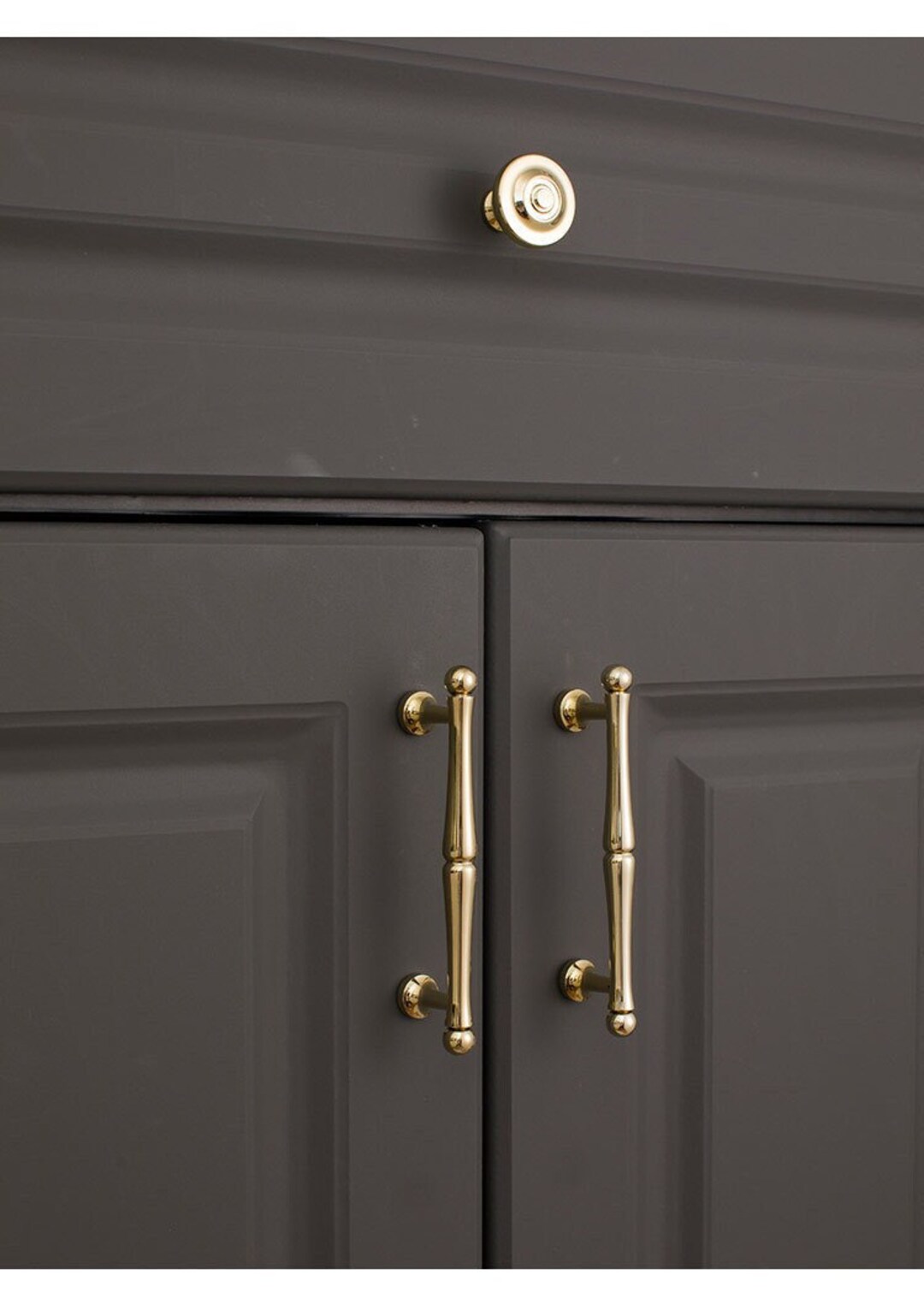 Brushed Brass Pulls Minimalist Round Ball Drawer Etsy