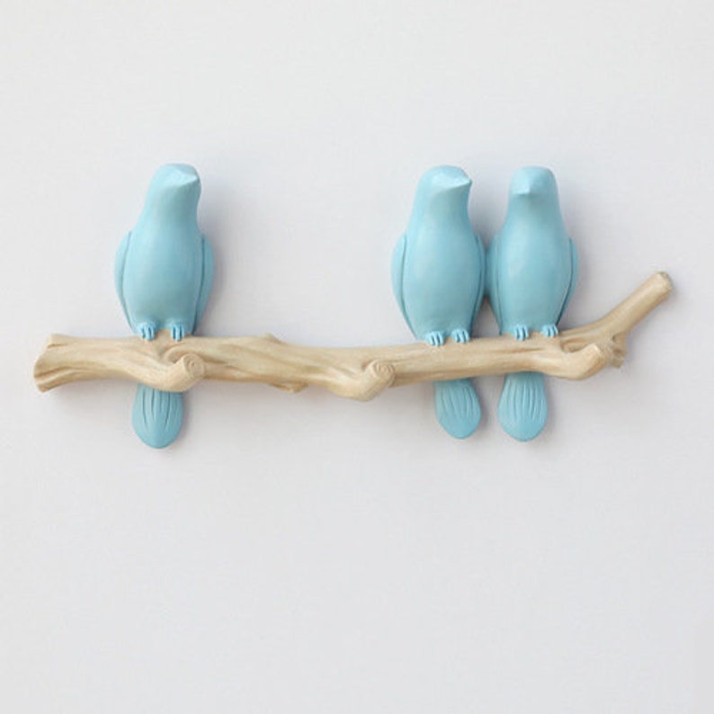 Modern Bird Branch Wall Hooks / Decorative Bird on Branch Etsy UK