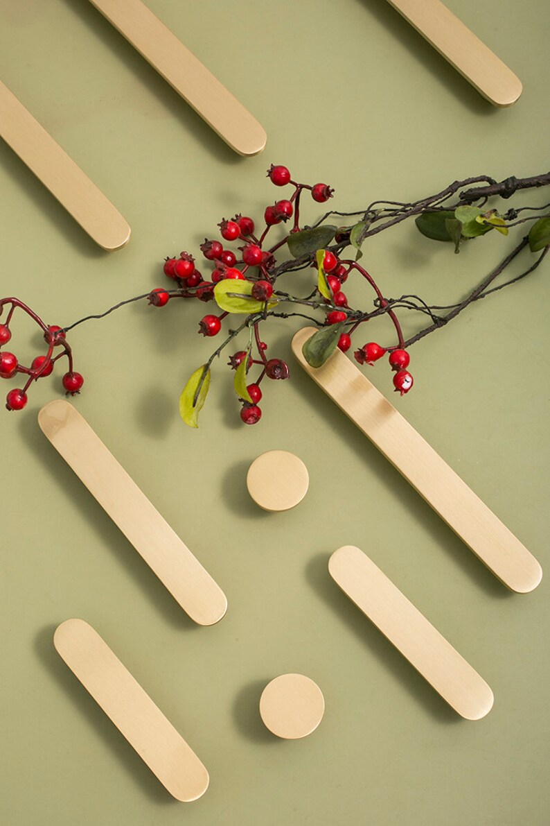 Brass Minimalist Pulls Modern Drawer Pulls Knobs Etsy