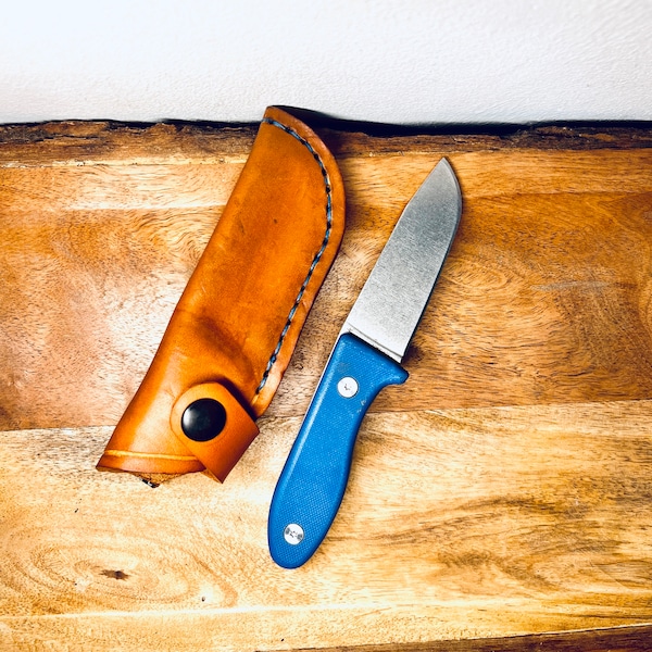 Handgemachte Messerscheide aus Leder für Schnitzel Unu,  ESEE Izula etc. | Messer Etui | Lederscheide | EDC | Messerhülle | Geschenk Männer