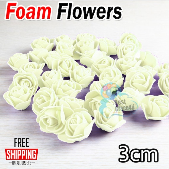 10-100pcs Foam Mini Roses Head Buds big Flower birthday Wedding Party Decoration 