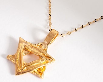 David Star Necklace, Magen David Necklace, Star Of David Chain, Judaica Jewelry, Star Of David Charm, Jewish Star Pendant, Bat Mitzvah Gift