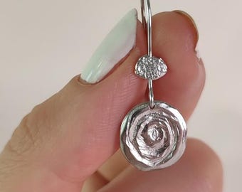 Spiralörhängen i sterlingsilver: Hamrade boho-hängande örhängen