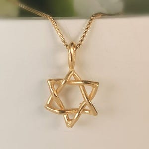 Small Star of David Necklace Gold Wired Delicate Magen David Jewish Star Necklace, Made in Israel Judaica Gifts for Her