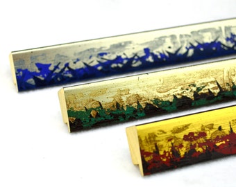 Massivholz Bilderrahmen in den Farben Blau Grün Rot Schwarz Gold Silber in vielen Größen erhältlich