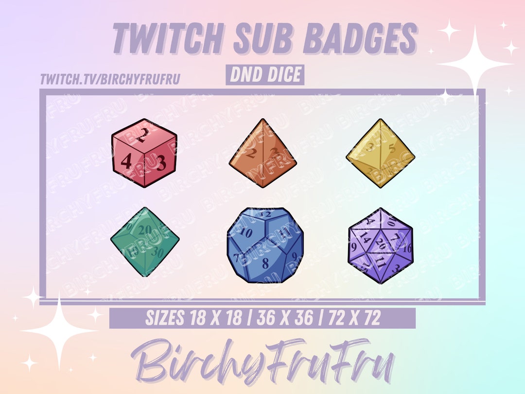 Twitch Dnd Dice Sub Badges Pack Etsy