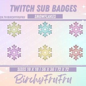 Twitch Snowflake Sub Badges Pack