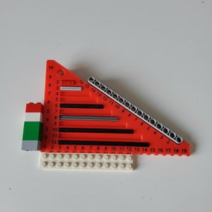 Red Triangle Ruler Human Sorting Tool for Lego - Similar to bb0342 / 852759