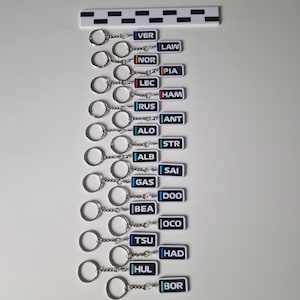 Formula 1 Drivers Keyring, F1 Drivers Timing Name Tags Keychains Formula 1 Fan Gift Hamilton Verstappen Leclerc