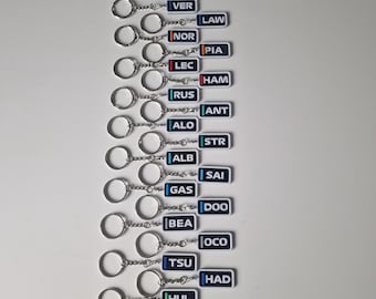 Formula 1 Drivers Keyring, F1 Drivers Timing Name Tags Keychains Formula 1 Fan Gift Hamilton Verstappen Leclerc