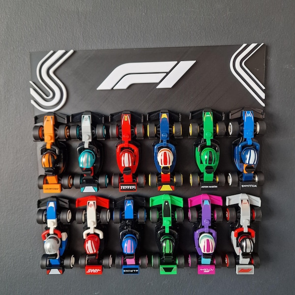 Marco de exhibición para montar en la pared para los coches de carreras coleccionables Lego Fórmula 1 71049 F1