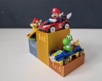 Racing Podium for Mario Kart Hot Wheels First, Second, Third Place