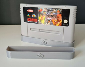 2x Super Nintendo SNES Cartridge Dust Cover Sleeve Stand for PAL Games - Grey