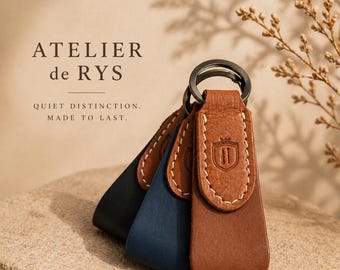 Personalised Leather Keyring | Minimalist Key Fob | Gift for Him | New Home Present