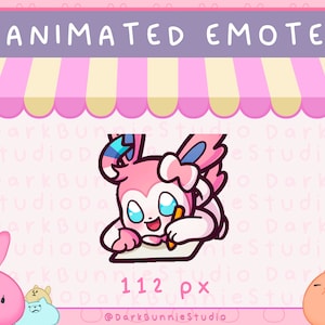 Sylveon Writing ANIMATED EMOTE for Twitch and Discord