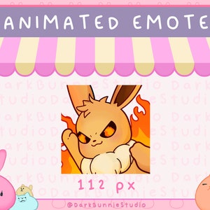 Eevee fire ANIMATED EMOTE for Twitch and Discord