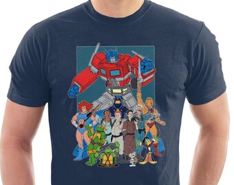 90's Saturday Morning Cartoons T-Shirt, Men's Fun Comedy Shirts Unisex Style 100% Cotton Adults & Kids Novelty Shirt