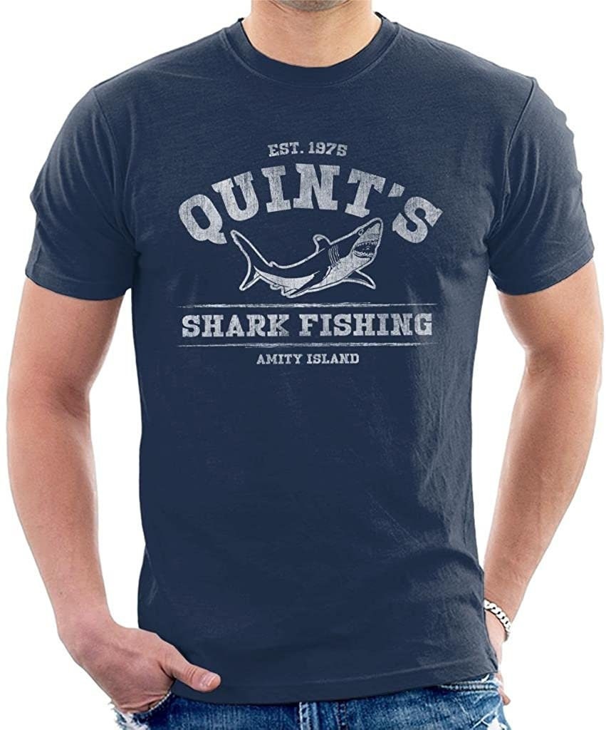 Quint's Shark Fishing Movie T-Shirt, Men's Fun Comedy Shirts unisex Style 100% Cotton Adults & Kids Novelty Shirt