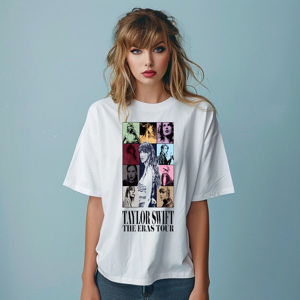 Taylor Eras Tour Poster T-Shirt UK Music Live Concert Top Unisex Women's Adult & Kids Oversized Shirts