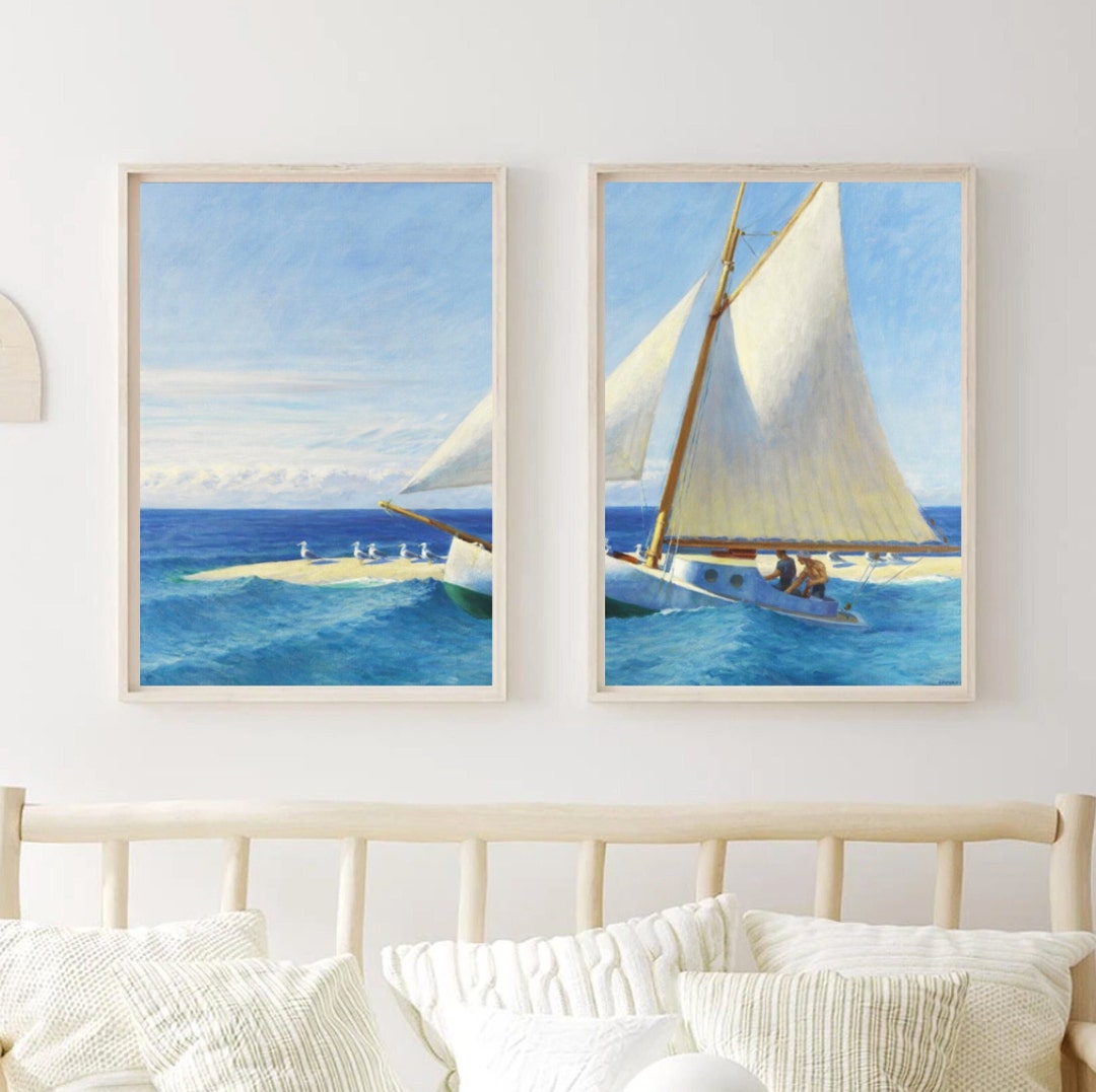 Edward Hopper Art, Set of 2 Posters,american Realist Art,new York Print