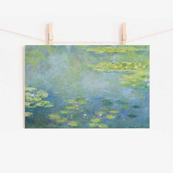 Monet Painting Print,Monet Waterlilies Poster,Monet Art Print Floral Print, Bathroom print, Cadeau de décoration de salon, Home décor Poster 00442