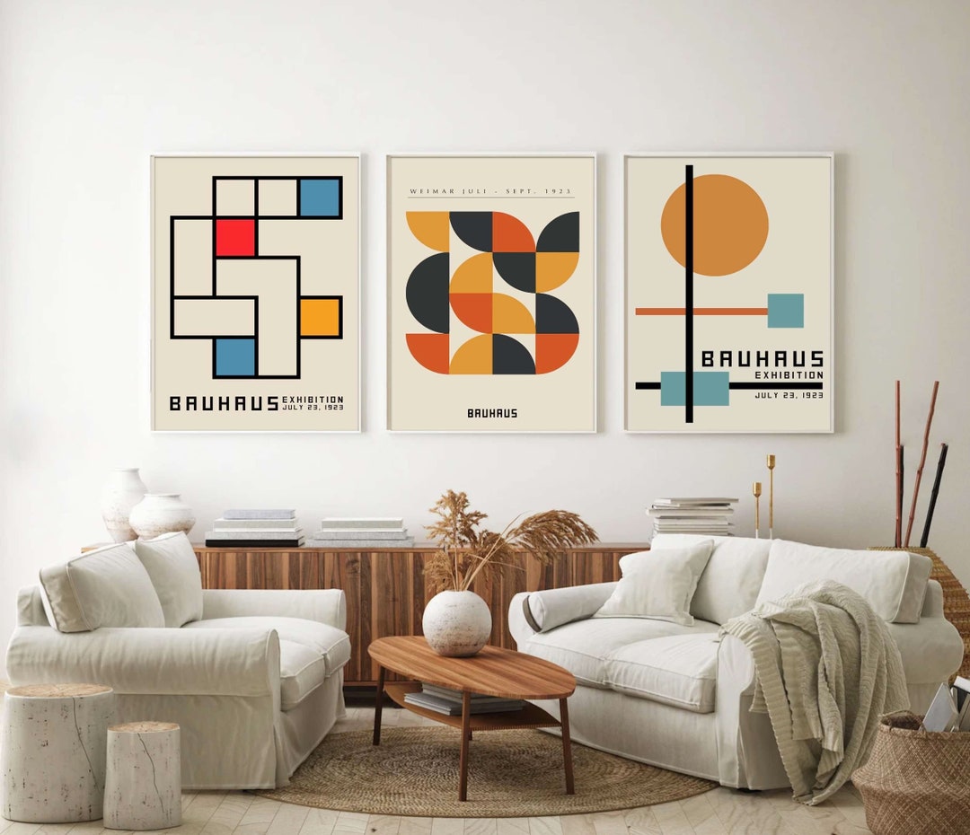Bauhaus Set of 3 Prints Framed Bauhaus Poster Wall Art - Etsy Canada