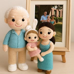 Christmas Gift Custom Crochet Doll Portrait Girl Doll Amigurumi Crochet People Portrait Doll Family Portrait Doll Custom Portrait From Photo