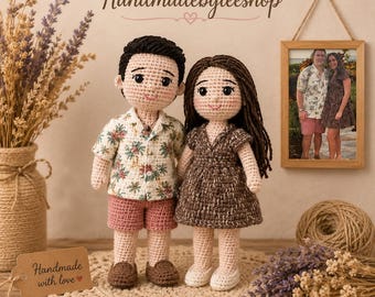 Look ALike Doll, Custom Crochet Doll, Portrait Girl Doll, Amigurumi Crochet People, Portrait Doll, Family Portrait Doll, Couple Crochet Doll