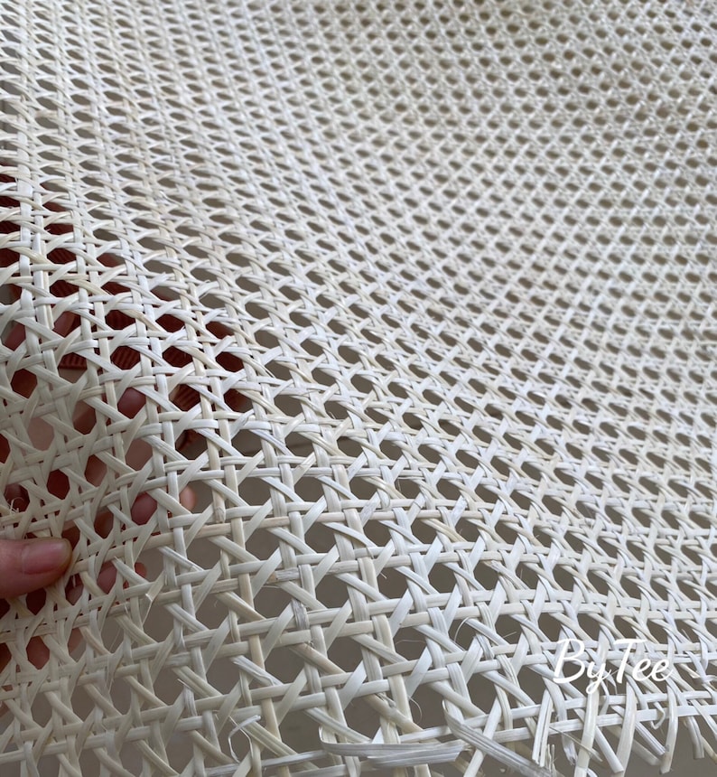 BIG SALE Cane Webbing 11.5/15.5/18/24/36 Bleached Hexagon Rattan Cane Webbing Roll White Color For your DIY project Sell By The Feet zdjęcie 3