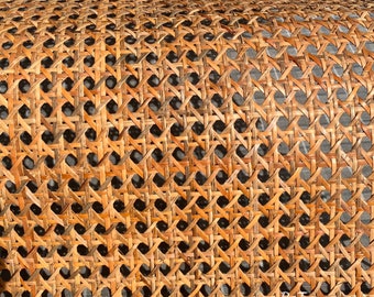 36" Width Dark Brown Natural Hexagon Rattan Cane Webbing for DIY projects or Furniture Repair Restoration,  Up Cycling Rattan Furniture