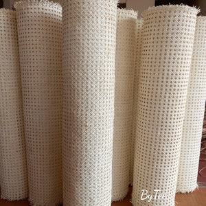 BIG SALE Cane Webbing 11.5/15.5/18/24/36 Bleached Hexagon Rattan Cane Webbing Roll White Color For your DIY project Sell By The Feet zdjęcie 2