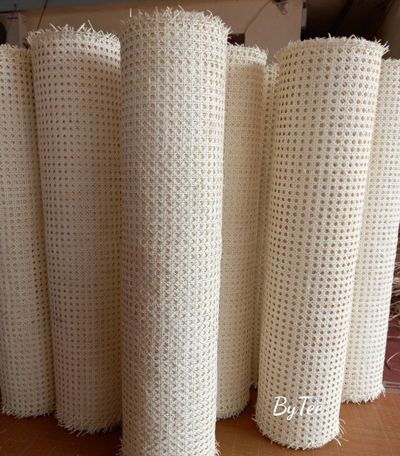 BIG SALE Cane Webbing 11.5/15.5/18/24/36 Bleached Hexagon Rattan Cane Webbing Roll White Color For your DIY project Sell By The Feet zdjęcie 2